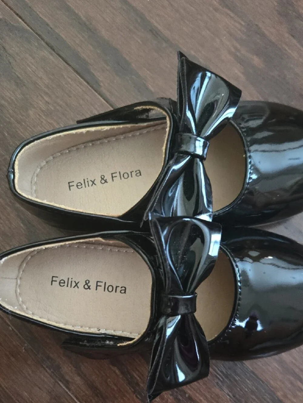 Felix & Flora Black Patent Bow Mary Jane Kids Shoes
